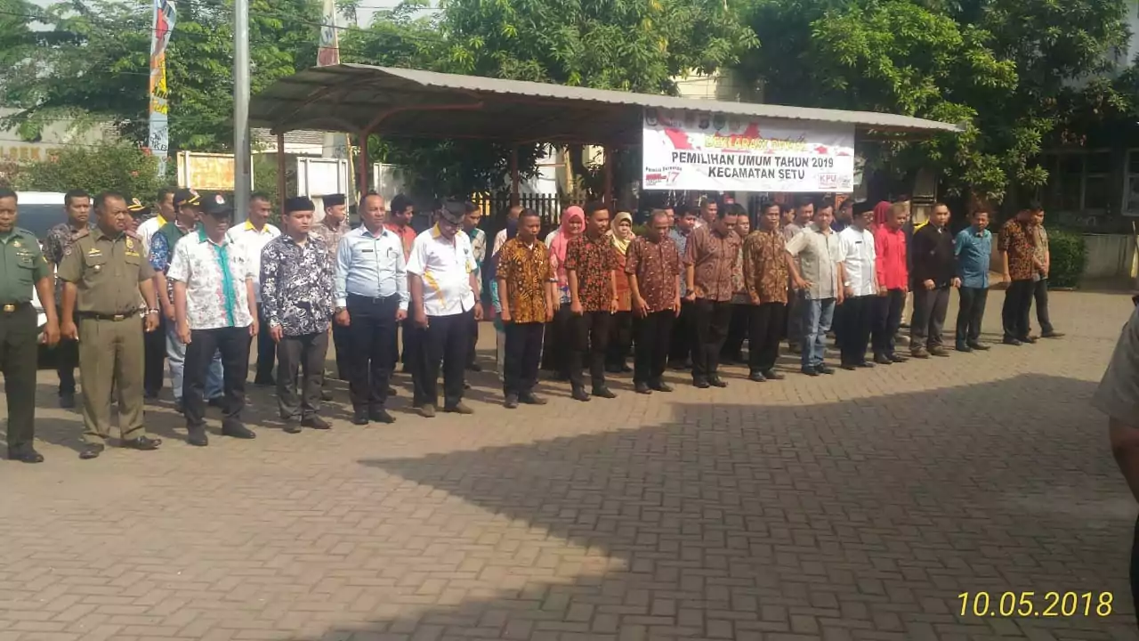 Deklarasi Damai Pemilu 2019 di Kecamatan Setu: Upaya Ciptakan Suasana Kondusif - PT Desapedia Bangun Jaya