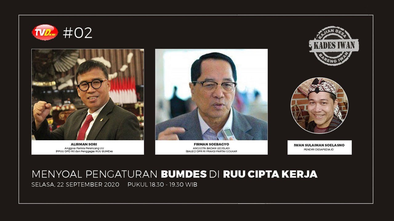 Anggota DPD RI Alirman Sori Jelaskan Soal RUU BUMDes: Tidak Perlu Diatur di RUU Cipta Kerja - Desapedia