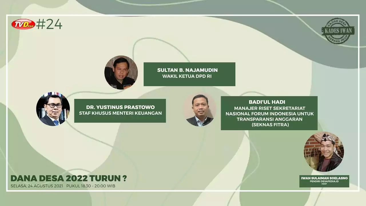 Staf Khusus Menkeu Jelaskan Soal Penurunan Dana Desa di RAPBN 2022 - PT Desapedia Bangun Jaya