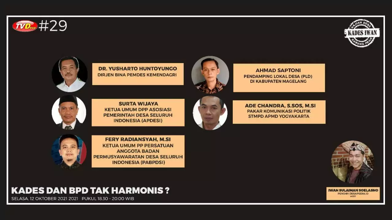 Ditjen Bina Pemdes Kemendagri Ungkap Mengapa Kades dan BPD Tak Harmonis - PT Desapedia Bangun Jaya