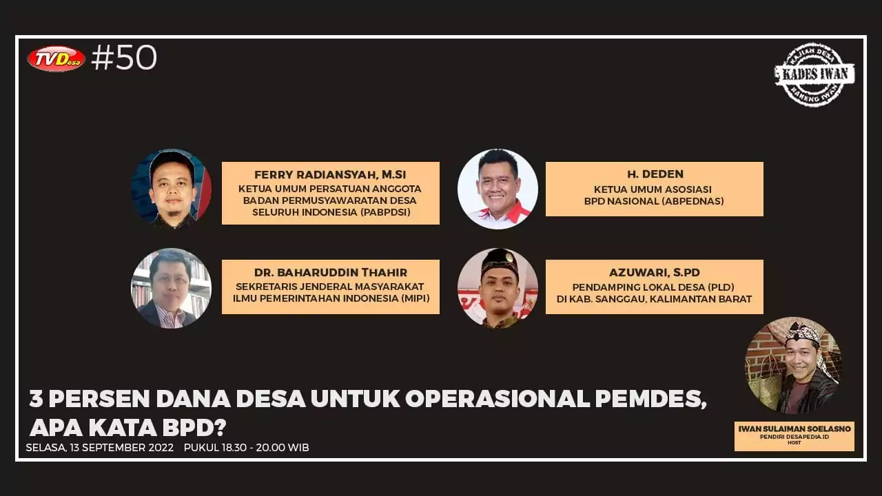 3 Persen Dana Desa untuk Operasional Pemdes, Apa Kata BPD? - PT Desapedia Bangun Jaya