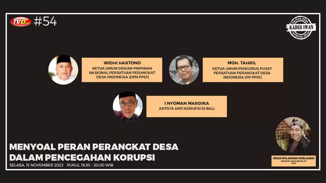 Talk Show Desapedia Menyoal Peran Perangkat Desa Dalam Pencegahan Korupsi